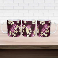 Pink Tropical Hawaii Ceramic Mug Seamless Monstera Plumeria Hawaiian Pattern LT14 - Polynesian Pride
