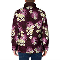 Pink Tropical Hawaii Padded Jacket Seamless Monstera Plumeria Hawaiian Pattern LT14 - Polynesian Pride