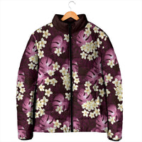 Pink Tropical Hawaii Padded Jacket Seamless Monstera Plumeria Hawaiian Pattern LT14 - Polynesian Pride