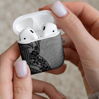 Black Gray Polynesia Tropical Flowers AirPods Case LT14 - Polynesian Pride