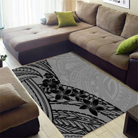Black Gray Polynesia Tropical Flowers Area Rug LT14 - Polynesian Pride