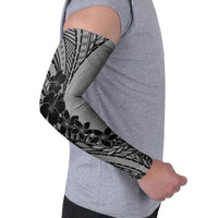 Black Gray Polynesia Tropical Flowers Arm Sleeves LT14 - Polynesian Pride