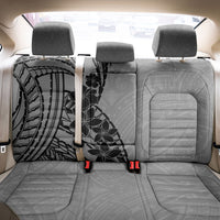 Black Gray Polynesia Tropical Flowers Back Car Seat Cover