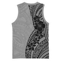 Black Gray Polynesia Tropical Flowers Basketball Jersey LT14 - Polynesian Pride
