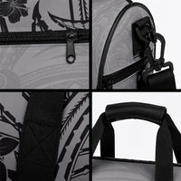 Black Gray Polynesia Tropical Flowers Duffle Bag LT14 - Polynesian Pride