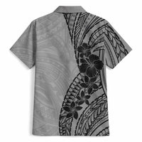 Black Gray Polynesia Tropical Flowers Hawaiian Shirt LT14 - Polynesian Pride
