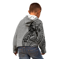 Black Gray Polynesia Tropical Flowers Kid Hoodie LT14 - Polynesian Pride