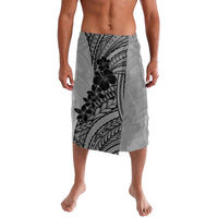 Black Gray Polynesia Tropical Flowers Lavalava