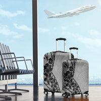Black Gray Polynesia Tropical Flowers Luggage Cover LT14 - Polynesian Pride