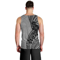 Black Gray Polynesia Tropical Flowers Men Tank Top LT14 - Polynesian Pride