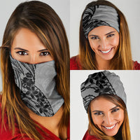 Black Gray Polynesia Tropical Flowers Neck Gaiter LT14 - Polynesian Pride