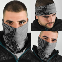 Black Gray Polynesia Tropical Flowers Neck Gaiter LT14 - Polynesian Pride