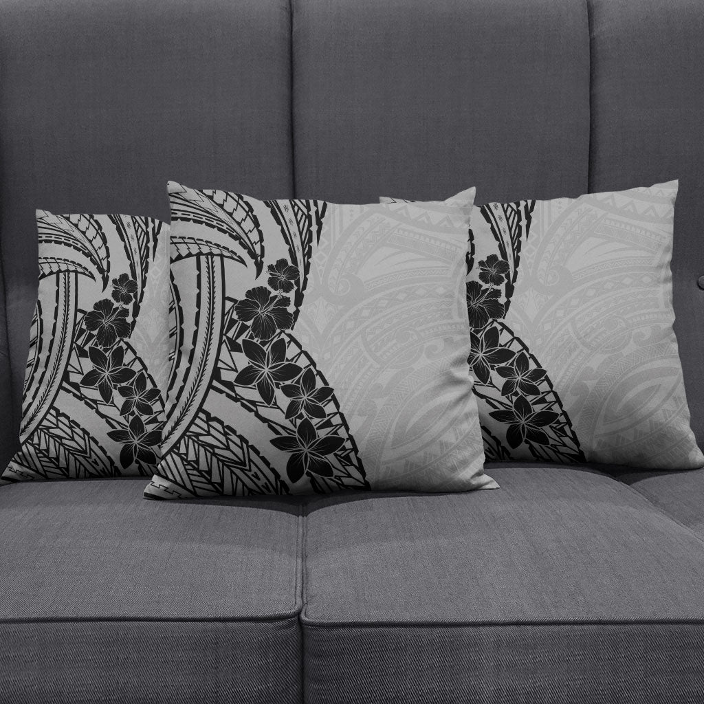 Black Gray Polynesia Tropical Flowers Pillow Cover LT14 - Polynesian Pride