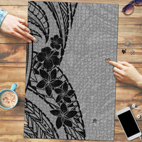 Black Gray Polynesia Tropical Flowers Puzzle