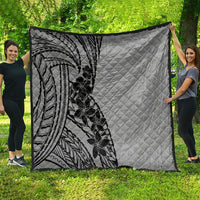 Black Gray Polynesia Tropical Flowers Quilt LT14 - Polynesian Pride