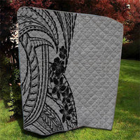 Black Gray Polynesia Tropical Flowers Quilt LT14 - Polynesian Pride