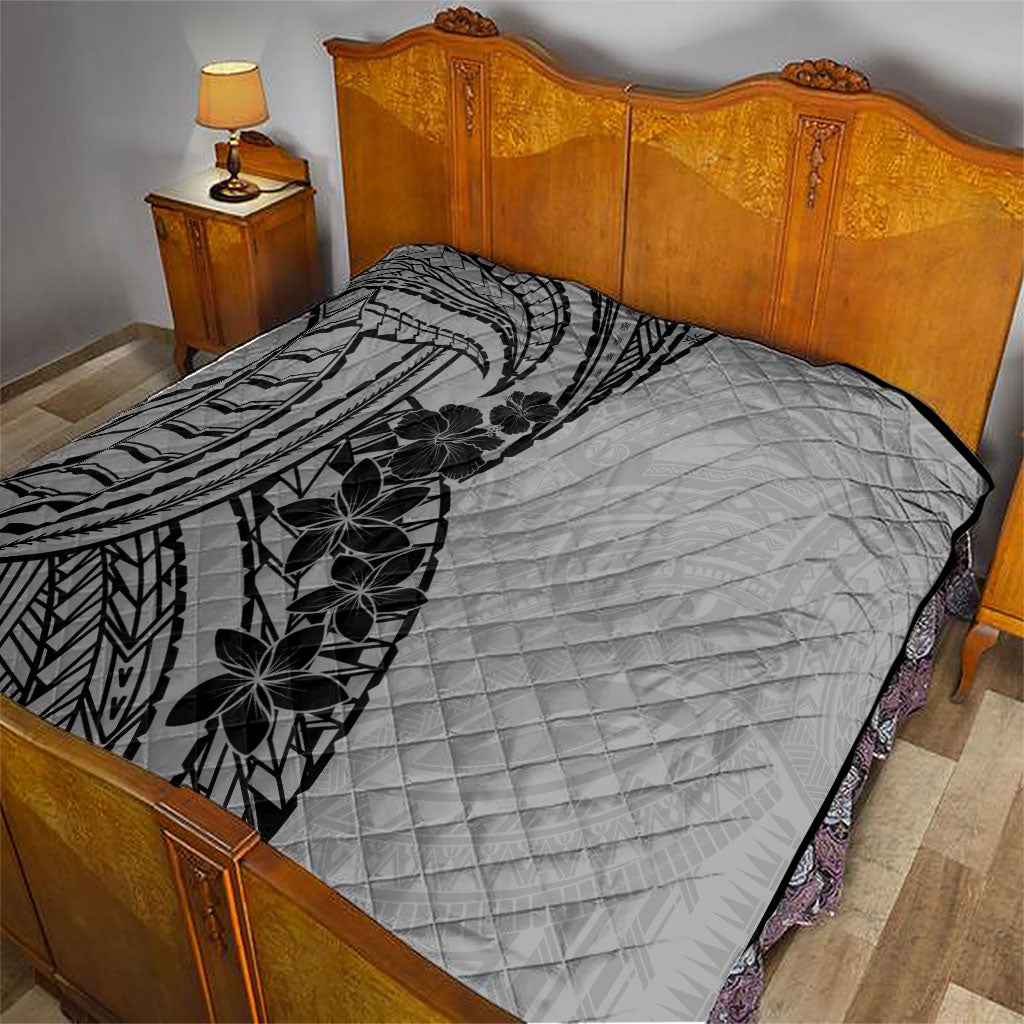 Black Gray Polynesia Tropical Flowers Quilt LT14 - Polynesian Pride