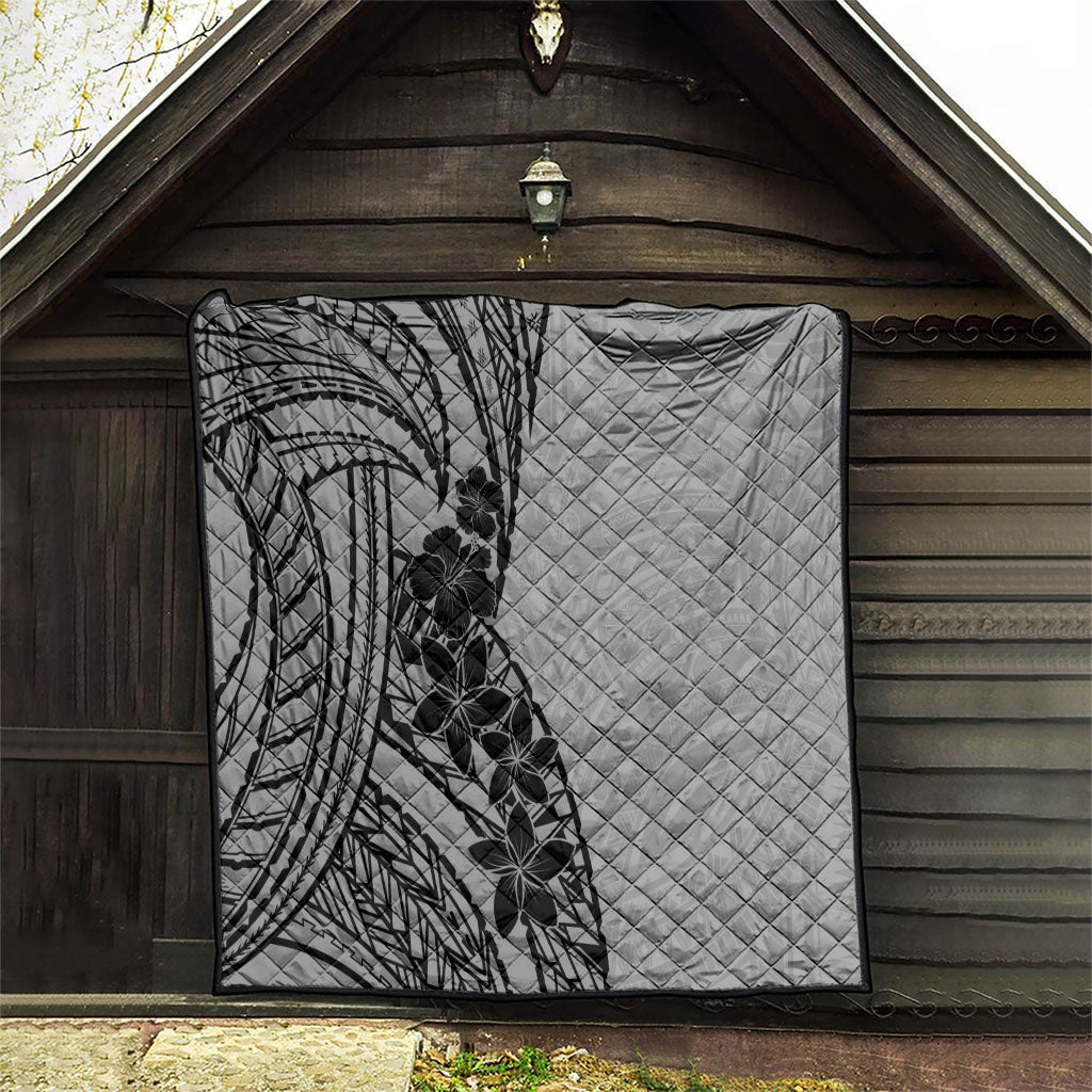 Black Gray Polynesia Tropical Flowers Quilt LT14 - Polynesian Pride