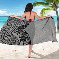 Black Gray Polynesia Tropical Flowers Sarong LT14 - Polynesian Pride