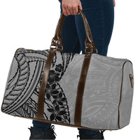Black Gray Polynesia Tropical Flowers Travel Bag