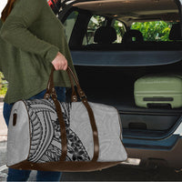 Black Gray Polynesia Tropical Flowers Travel Bag