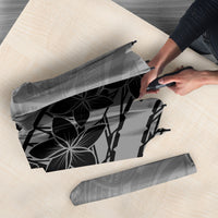 Black Gray Polynesia Tropical Flowers Umbrella