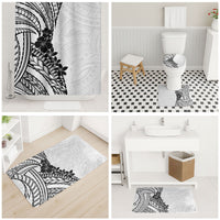 Black White Polynesia Tropical Flowers Bathroom Set LT14 - Polynesian Pride