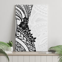 Black White Polynesia Tropical Flowers Canvas Wall Art LT14 - Polynesian Pride