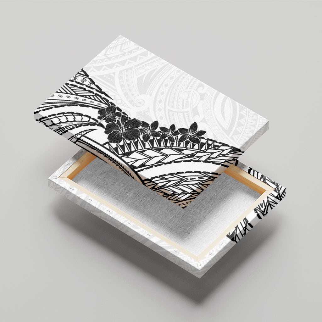Black White Polynesia Tropical Flowers Canvas Wall Art LT14 - Polynesian Pride