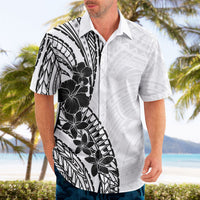Black White Polynesia Tropical Flowers Hawaiian Shirt LT14 - Polynesian Pride
