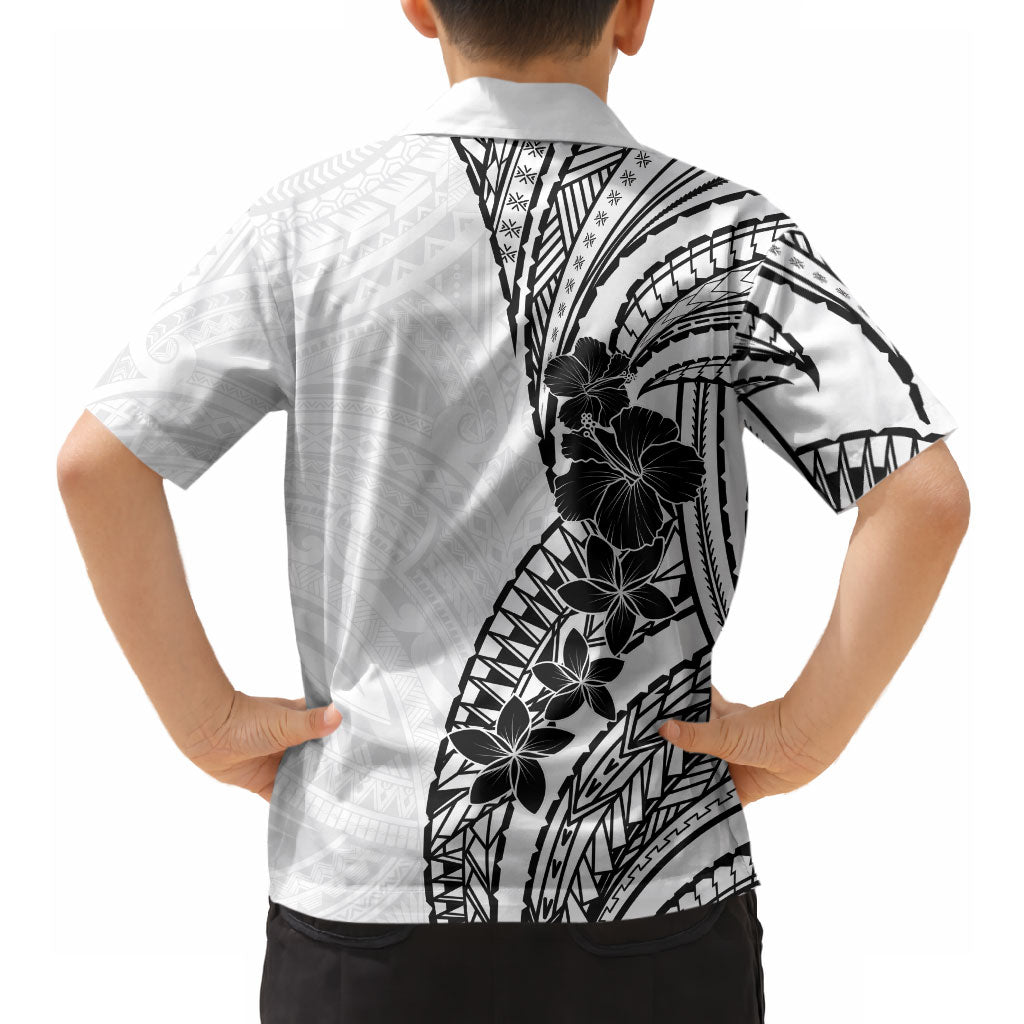 Black White Polynesia Tropical Flowers Hawaiian Shirt LT14 - Polynesian Pride