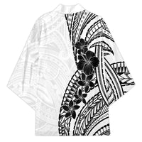 Black White Polynesia Tropical Flowers Kimono LT14 - Polynesian Pride