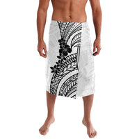 Black White Polynesia Tropical Flowers Lavalava LT14 White - Polynesian Pride