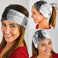 Black White Polynesia Tropical Flowers Neck Gaiter LT14 - Polynesian Pride