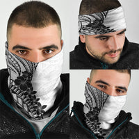 Black White Polynesia Tropical Flowers Neck Gaiter LT14 - Polynesian Pride