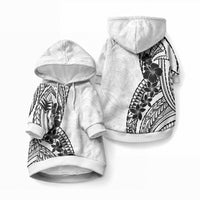 Black White Polynesia Tropical Flowers Pet Hoodie