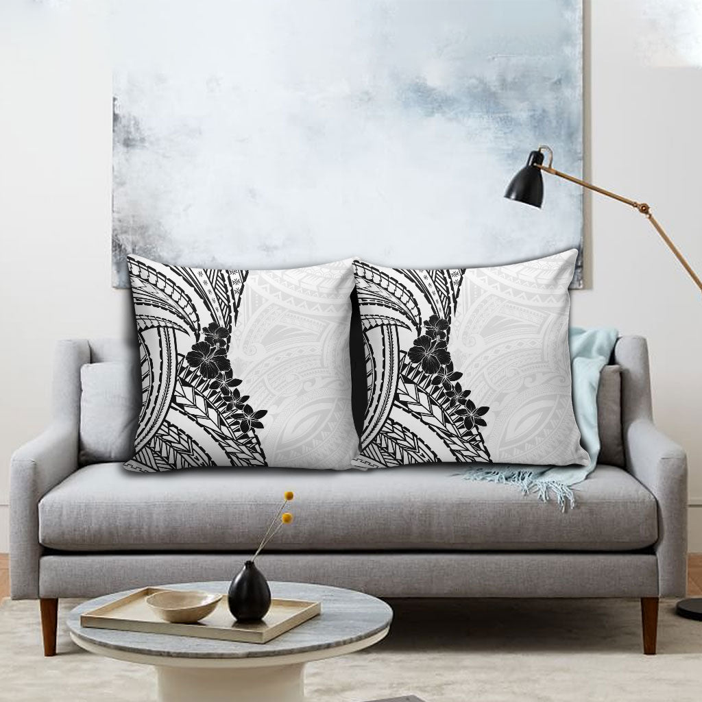 Black White Polynesia Tropical Flowers Pillow Cover LT14 - Polynesian Pride