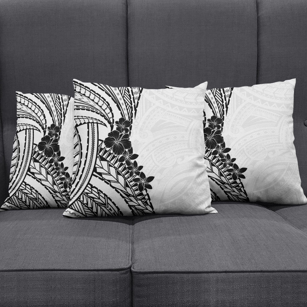 Black White Polynesia Tropical Flowers Pillow Cover LT14 - Polynesian Pride