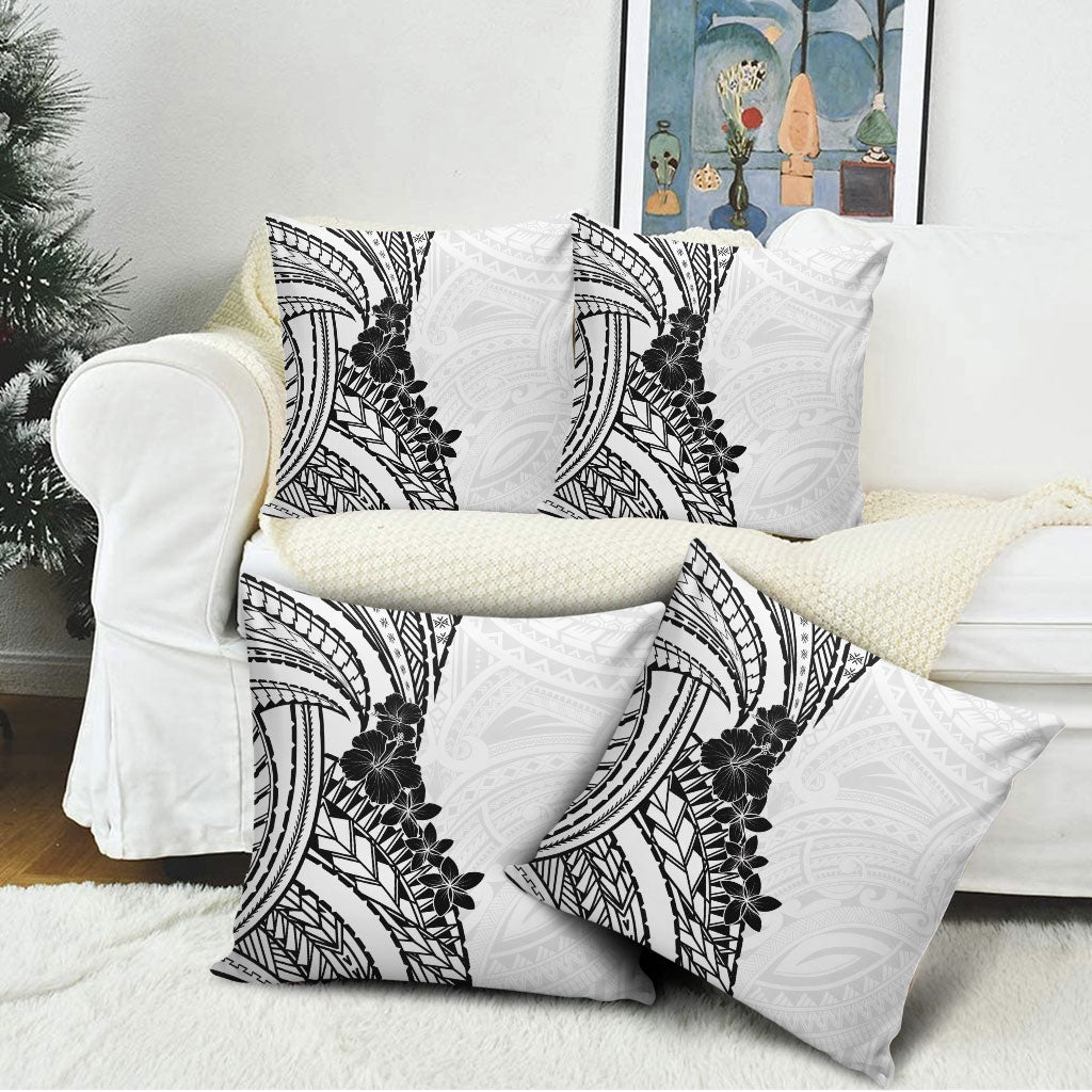 Black White Polynesia Tropical Flowers Pillow Cover LT14 - Polynesian Pride