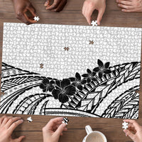 Black White Polynesia Tropical Flowers Puzzle LT14 - Polynesian Pride