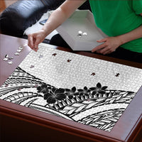 Black White Polynesia Tropical Flowers Puzzle LT14 - Polynesian Pride