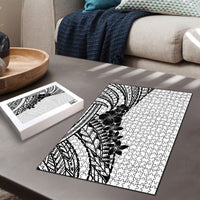 Black White Polynesia Tropical Flowers Puzzle LT14 - Polynesian Pride