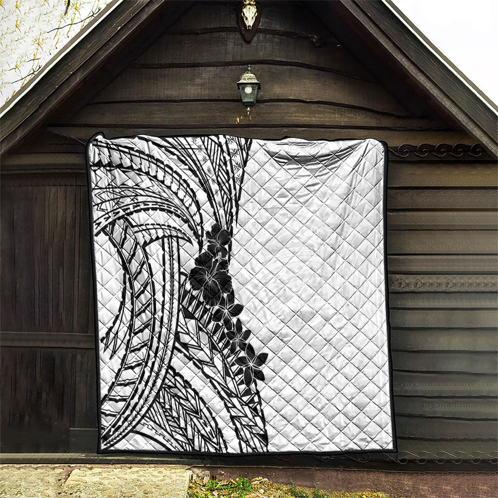 Black White Polynesia Tropical Flowers Quilt LT14 - Polynesian Pride