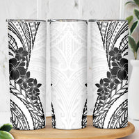 Black White Polynesia Tropical Flowers Skinny Tumbler LT14 - Polynesian Pride