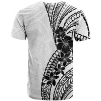Black White Polynesia Tropical Flowers T Shirt LT14 - Polynesian Pride