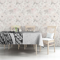 Black White Polynesia Tropical Flowers Tablecloth LT14 - Polynesian Pride