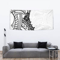 Black White Polynesia Tropical Flowers Tapestry LT14 - Polynesian Pride