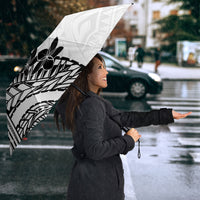 Black White Polynesia Tropical Flowers Umbrella LT14 - Polynesian Pride