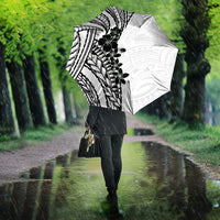 Black White Polynesia Tropical Flowers Umbrella LT14 - Polynesian Pride
