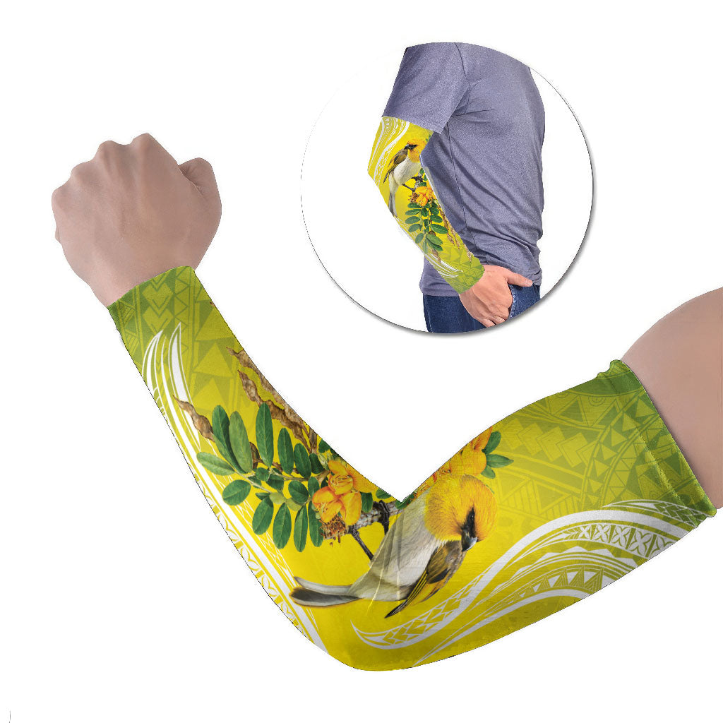 Hawaii Palila Mamane Arm Sleeves Hawaiian Honeycreeper With Native Flower